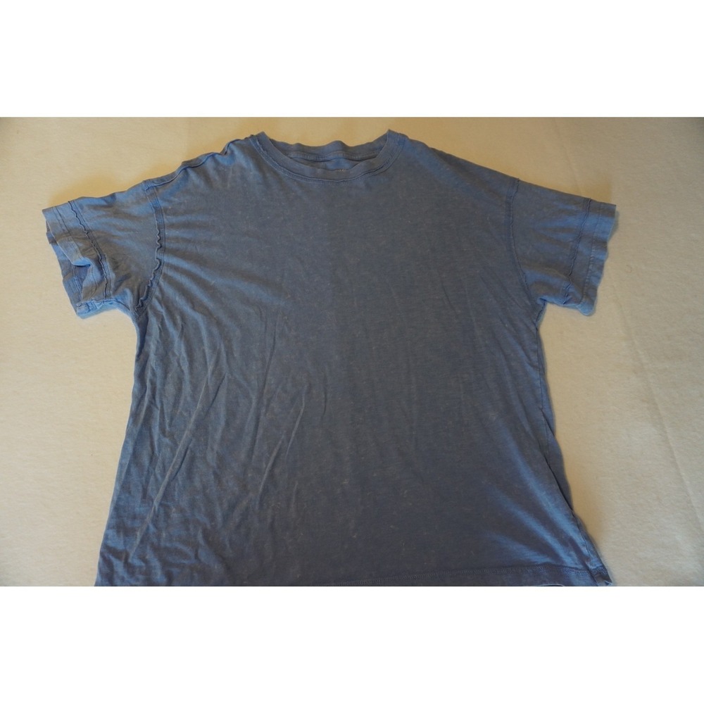 Aerie Womens Blue Cotton Short Sleeve Crewneck Seam Detail T-Shirt Size S